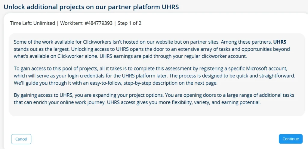 Click worker's instructions to apply for UHRS platform.