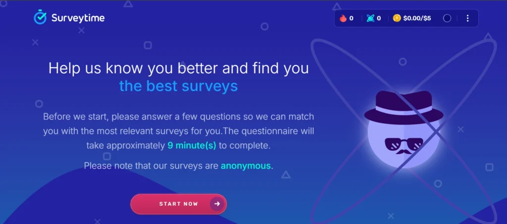 Survey time profile survey